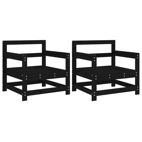 Vidaxl tuinstoelen 2 st massief grenenhout zwart