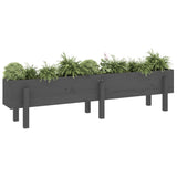 Vidaxl plantenbak verhoogd 160x30x38 cm massief grenenhout grijs