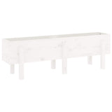 Vidaxl plantenbak verhoogd 121x30x38 cm massief grenenhout wit