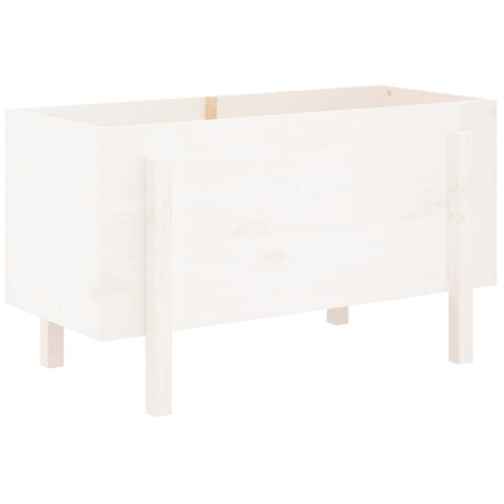Vidaxl plantenbak verhoogd 101x50x57 cm massief grenenhout wit
