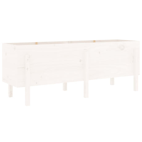 Vidaxl plantenbak verhoogd 160x50x57 cm massief grenenhout wit