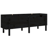 Vidaxl plantenbak verhoogd 160x50x57 cm massief grenenhout zwart