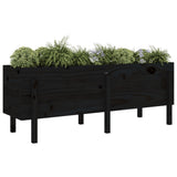 Vidaxl plantenbak verhoogd 160x50x57 cm massief grenenhout zwart