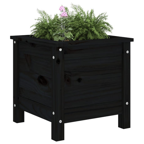Vidaxl plantenbak 40x40x39 cm massief grenenhout zwart
