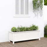 Vidaxl plantenbak verhoogd 119,5x40x39 cm massief grenenhout wit