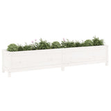 Vidaxl plantenbak verhoogd 199,5x40x39 cm massief grenenhout wit