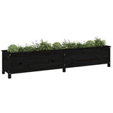 VidaXL Plantenbak verhoogd 199,5x40x39 cm massief grenenhout zwart