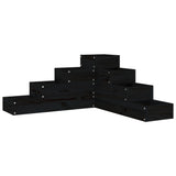 VidaXL Plantenbak 4-laags 80,5x79x36 cm massief grenenhout zwart