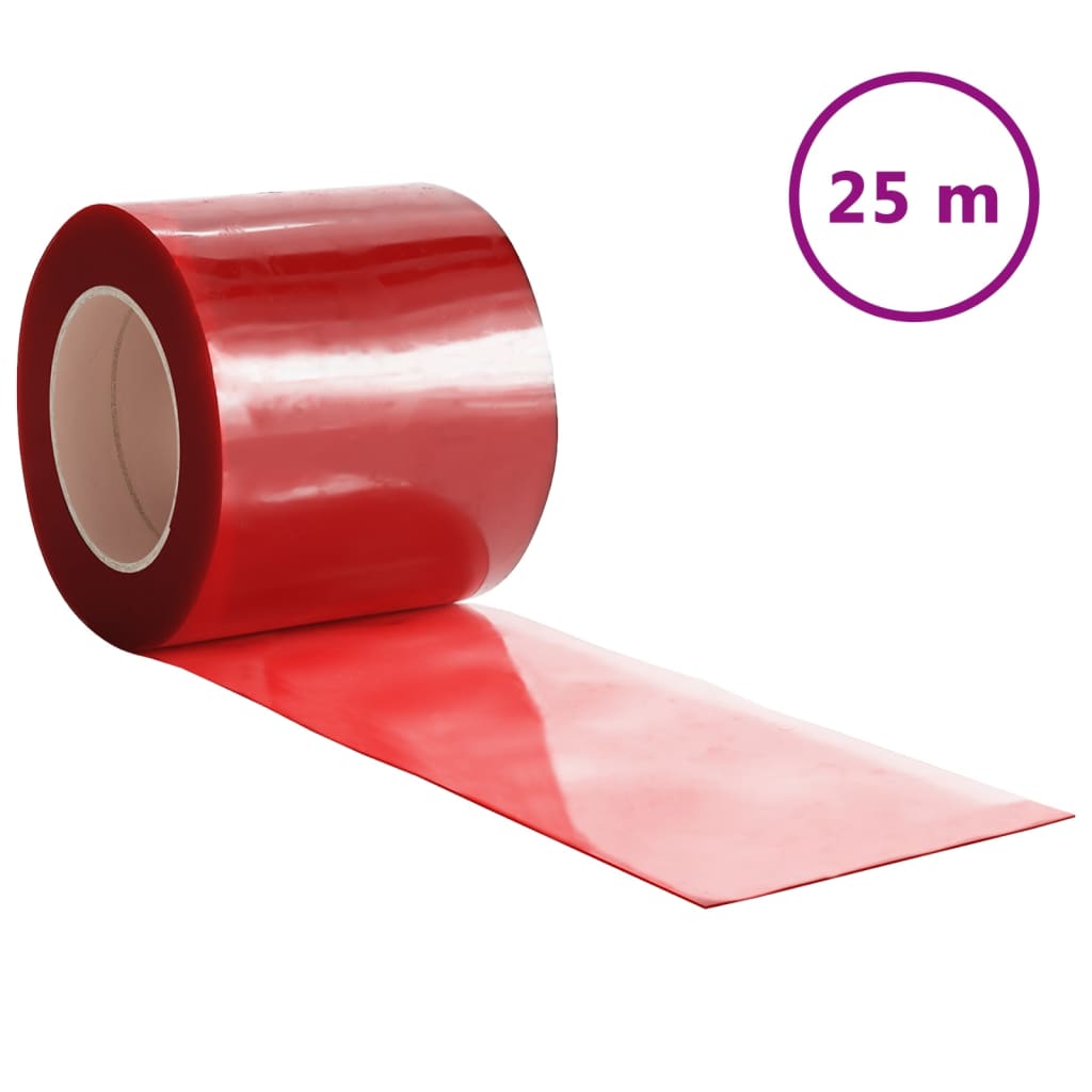 VidaXL Deurgordijn 200x1,6 mm 25 m PVC rood