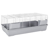 VidaXL Dierenhok kleine dieren 118x59x46 cm polypropeen metaal grijs