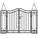 Vidaxl poort 121x8x100 cm smeedijzer zwart