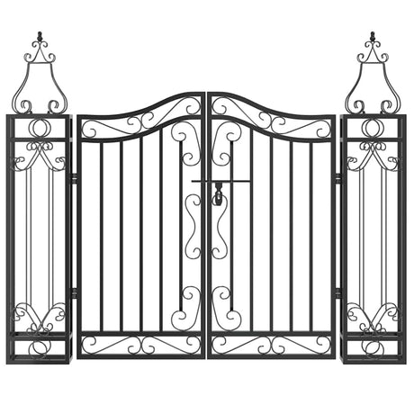 Vidaxl poort 121x8x100 cm smeedijzer zwart