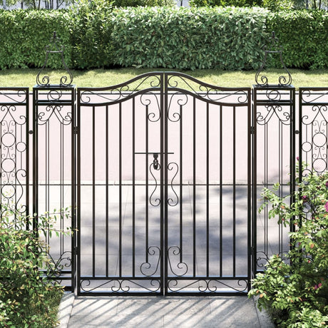 Vidaxl poort 121x8x120 cm smeedijzer zwart