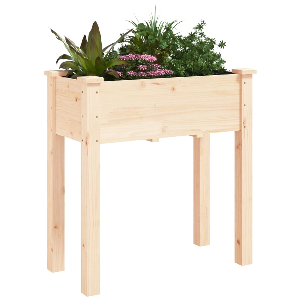 Vidaxl plantenbak met voering 71x37x76 cm massief vurenhout