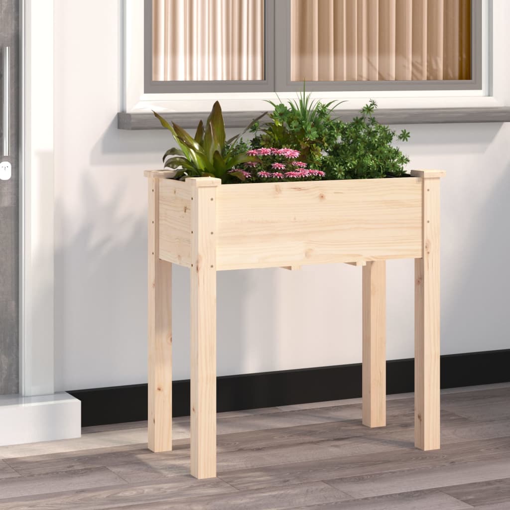 Vidaxl plantenbak met voering 71x37x76 cm massief vurenhout