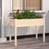 Vidaxl plantenbak met voering 118x59x76 cm massief vurenhout