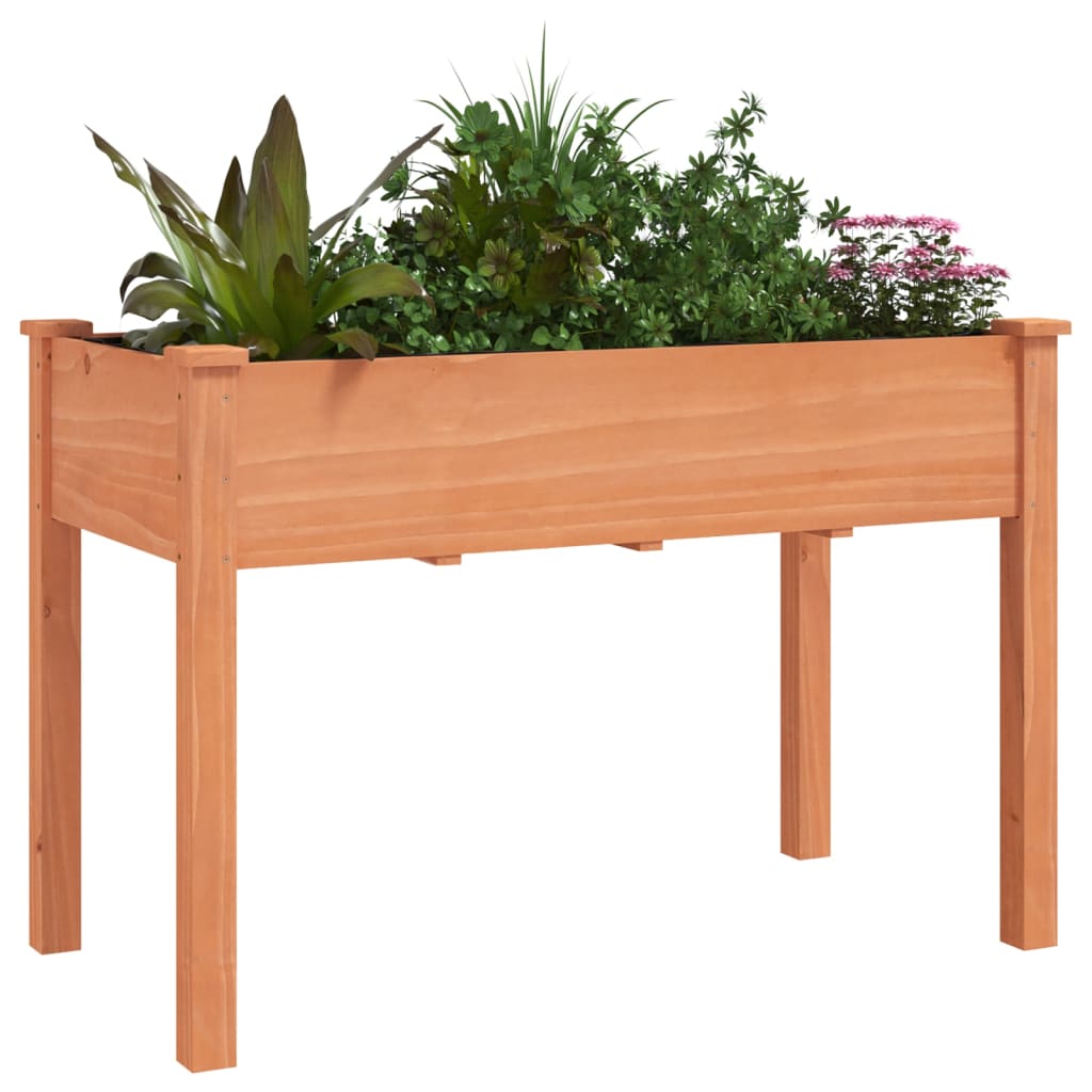 Vidaxl plantenbak met voering 118x59x76 cm massief vurenhout bruin