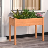 Vidaxl plantenbak met voering 118x59x76 cm massief vurenhout bruin