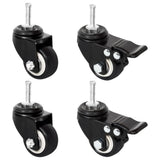 Vidaxl wielen voor plantenbak 4 st 8x3,5x8 cm ijzer zwart