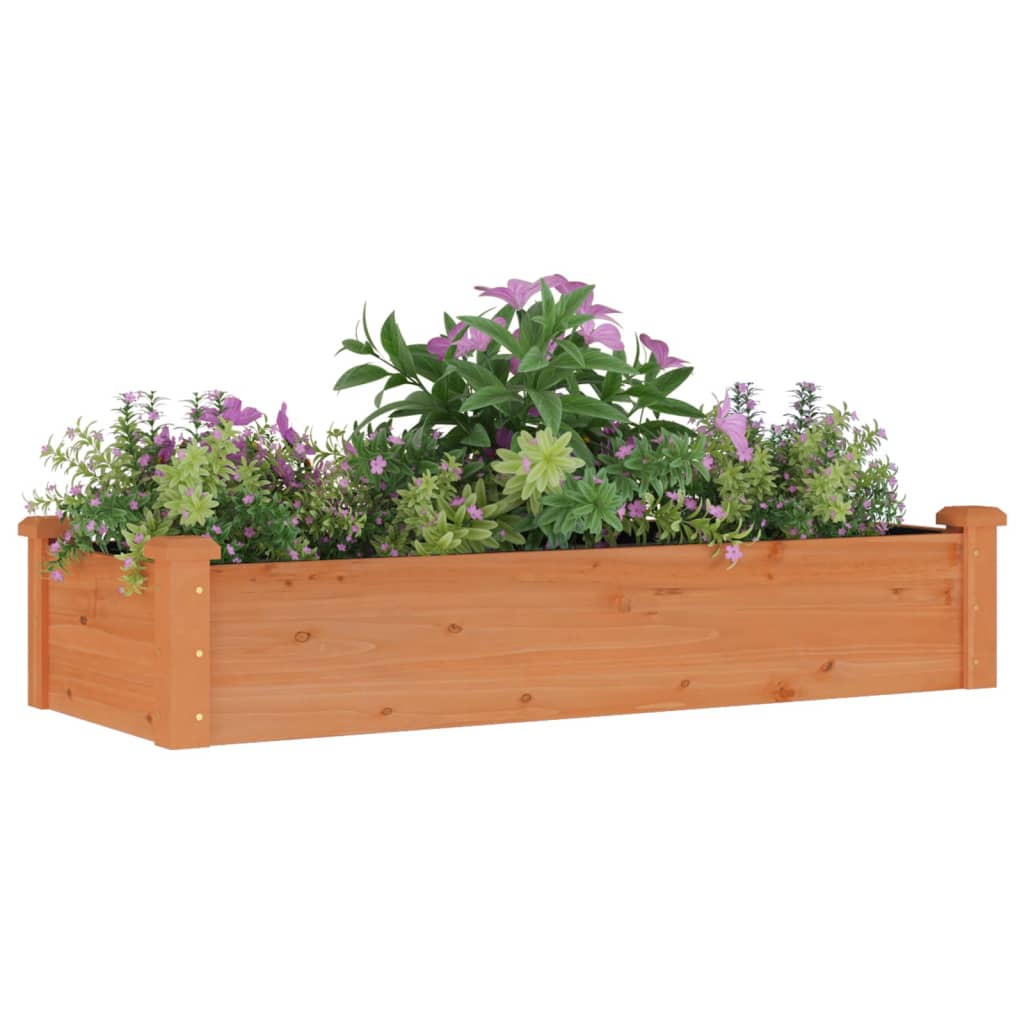 Vidaxl plantenbak verhoogd met voering 120x45x25 cm vurenhout bruin