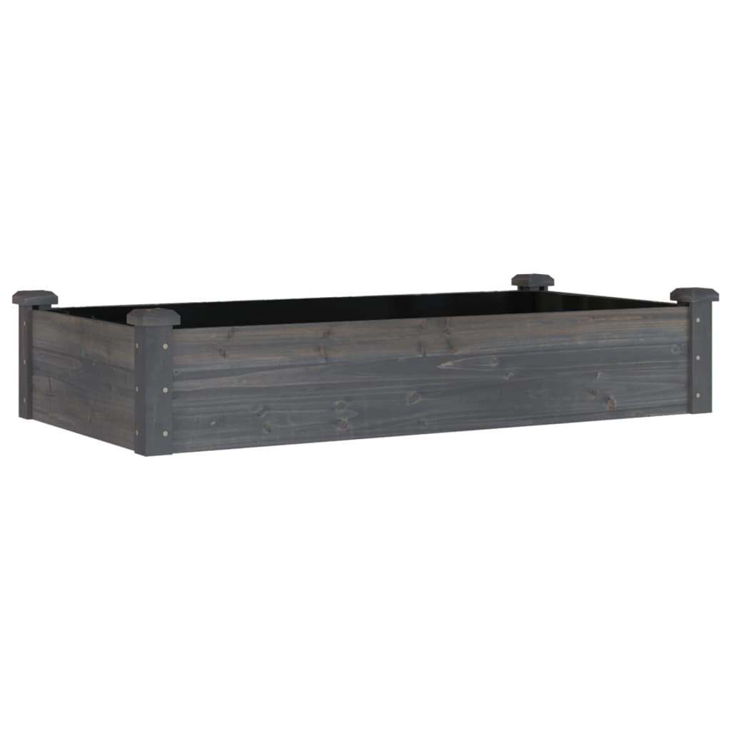 Vidaxl plantenbak verhoogd met voering 120x60x25 cm vurenhout grijs