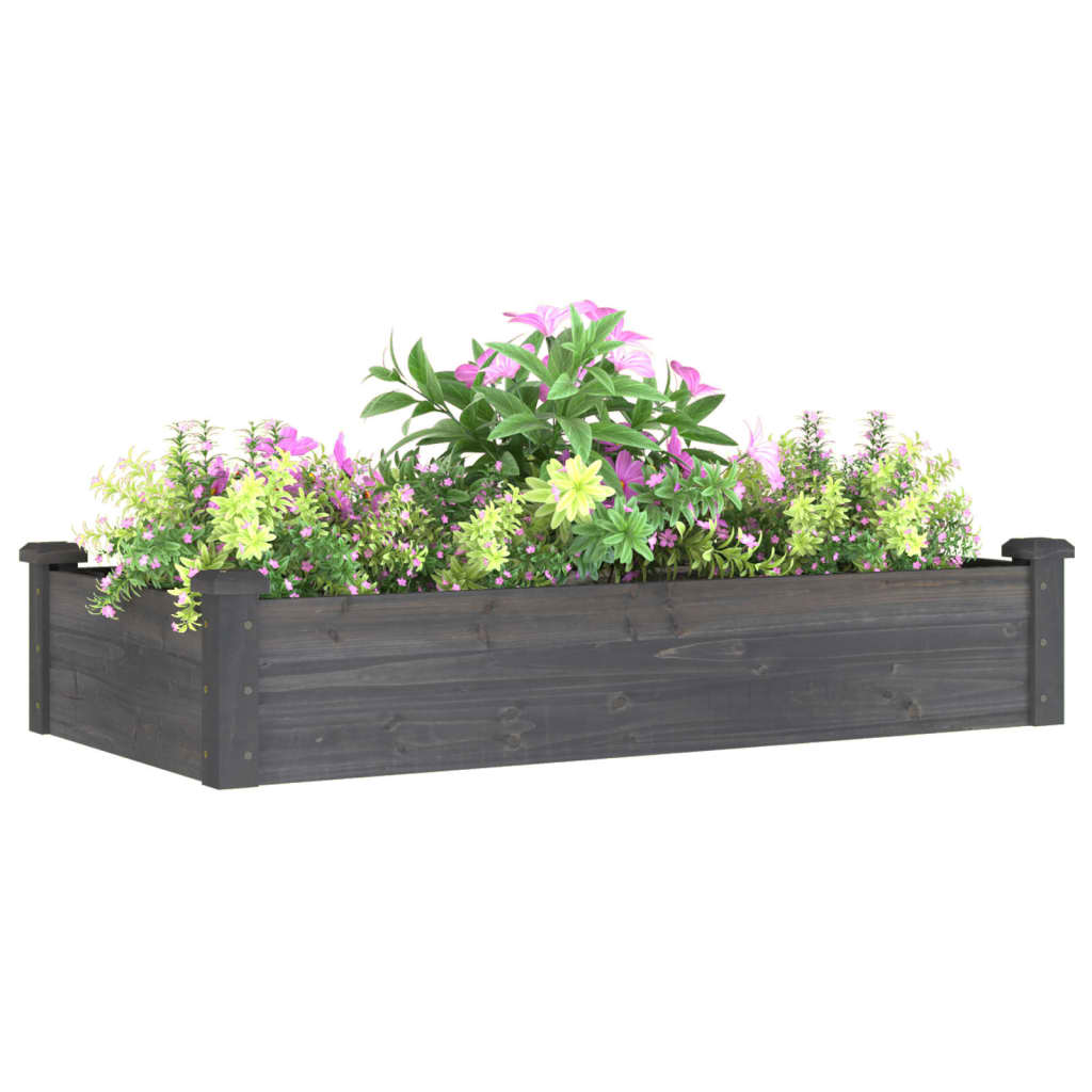 Vidaxl plantenbak verhoogd met voering 120x60x25 cm vurenhout grijs