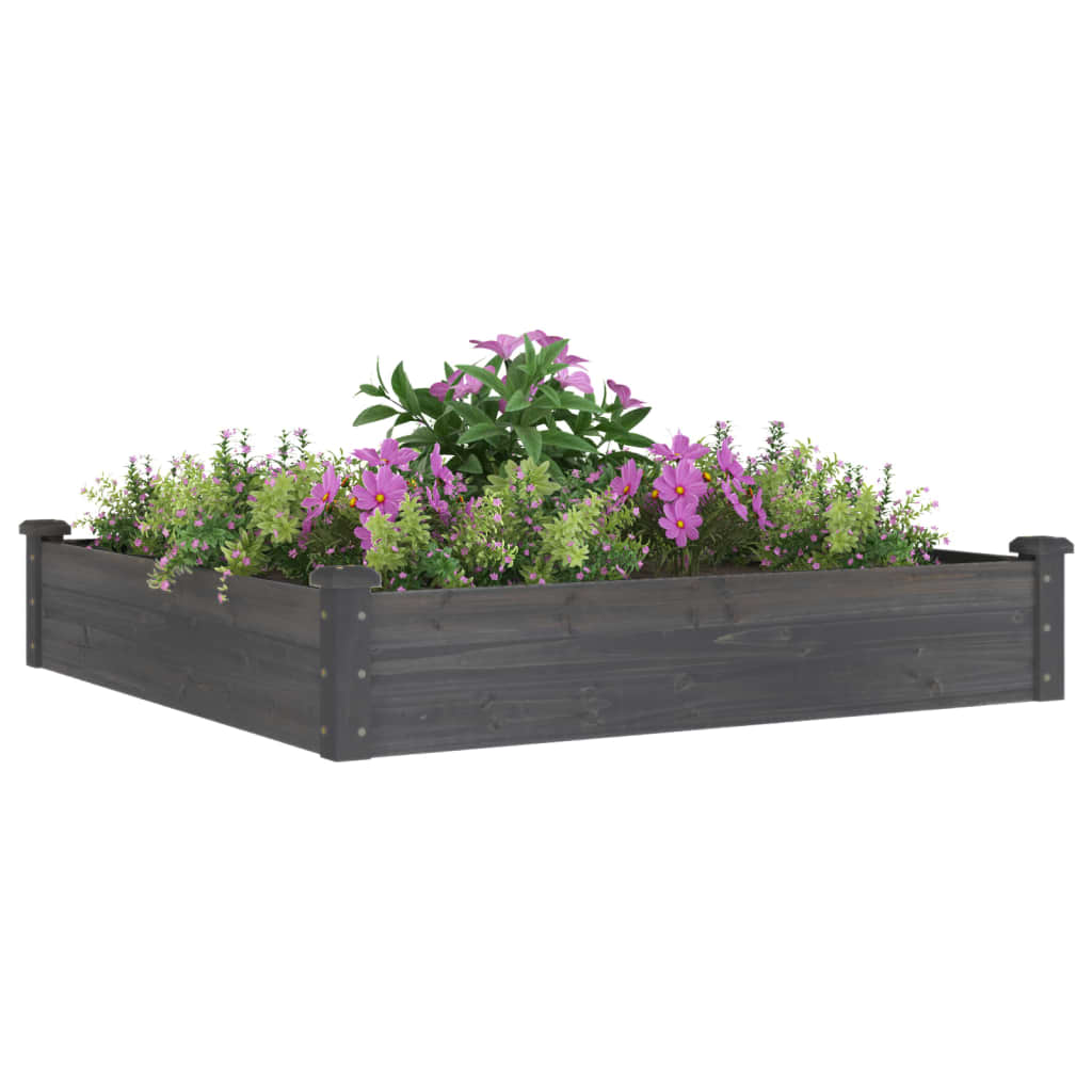 Vidaxl plantenbak verhoogd met voering 120x120x25 cm vurenhout grijs