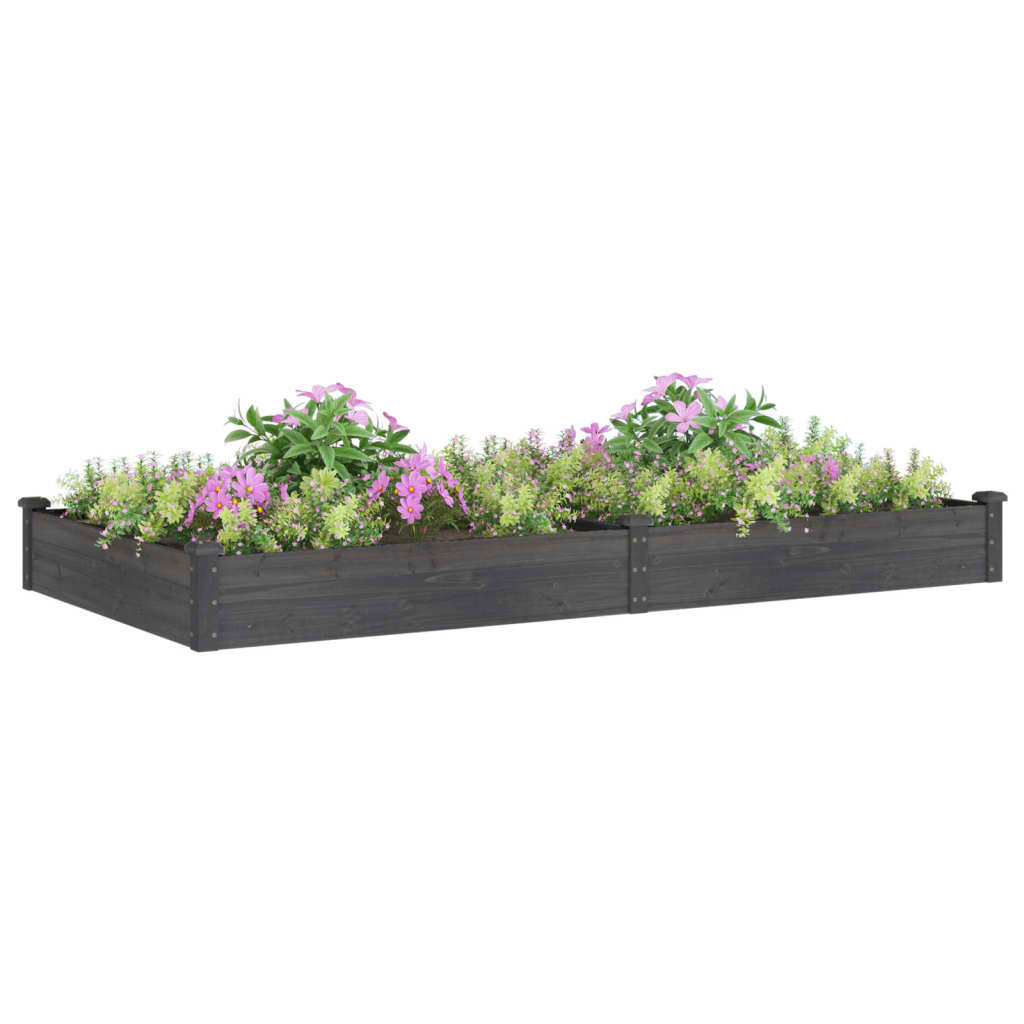 Vidaxl plantenbak verhoogd met voering 240x120x25 cm vurenhout grijs