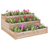 Vidaxl plantenbak verhoogd met voering 120x120x56 cm massief vurenhout