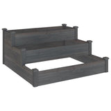 Vidaxl plantenbak verhoogd 120x120x56 cm massief vurenhout grijs