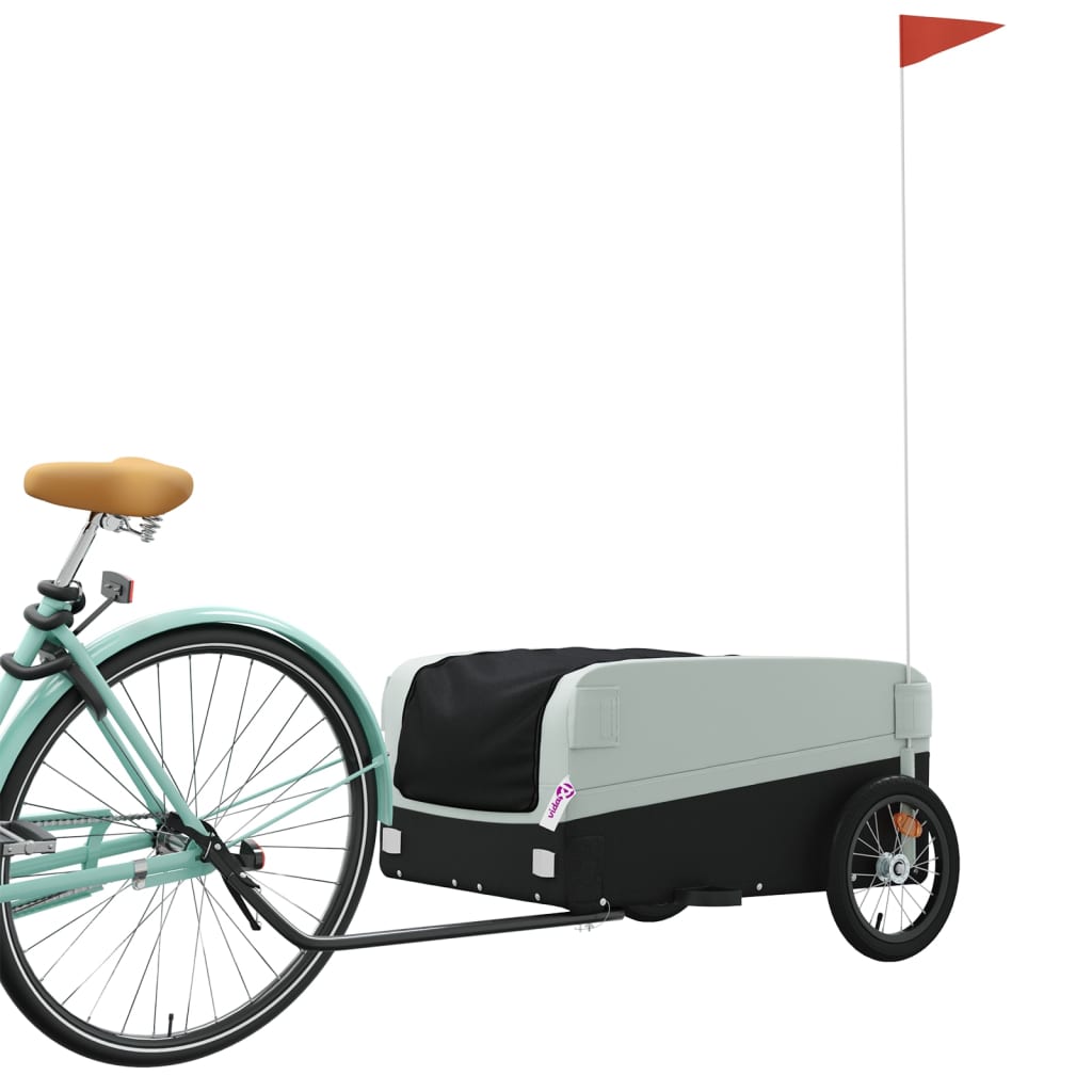 Vidaxl fietstrailer 45 kg ijzer zwart en grijs