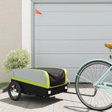 VidaXL Fietstrailer 45 kg ijzer zwart en groen