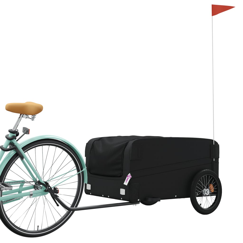 VidaXL Fietstrailer 45 kg ijzer zwart