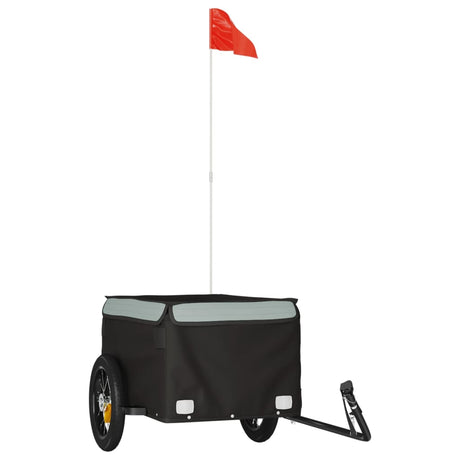 VidaXL Fietstrailer 30 kg ijzer zwart en grijs