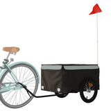 VidaXL Fietstrailer 45 kg ijzer zwart en grijs