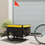 Vidaxl fietstrailer 45 kg ijzer zwart en geel