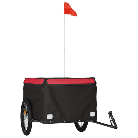 VidaXL Fietstrailer 45 kg ijzer zwart en rood