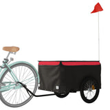 VidaXL Fietstrailer 45 kg ijzer zwart en rood