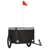 Vidaxl fietstrailer 45 kg ijzer zwart en grijs