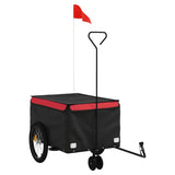 VidaXL Fietstrailer 30 kg ijzer zwart en rood