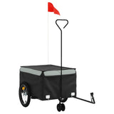 Vidaxl fietstrailer 45 kg ijzer zwart en grijs