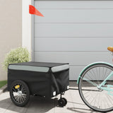 Vidaxl fietstrailer 45 kg ijzer zwart en grijs