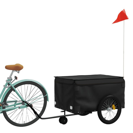Vidaxl fietstrailer 45 kg ijzer zwart
