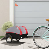 VidaXL Fietstrailer 30 kg ijzer zwart en rood