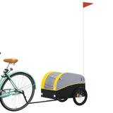 Vidaxl fietstrailer 30 kg ijzer zwart en geel