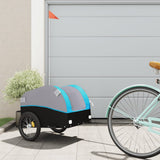 VidaXL Fietstrailer 30 kg ijzer zwart en blauw