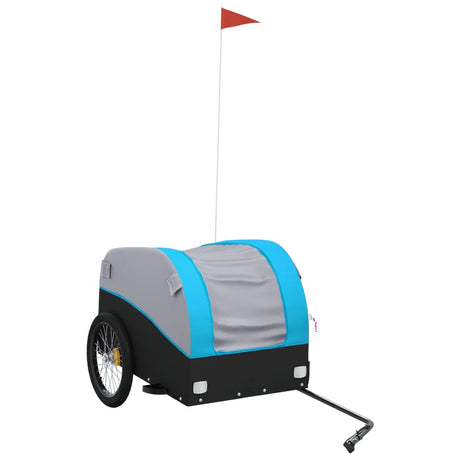 VidaXL Fietstrailer 45 kg ijzer zwart en blauw