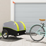 Vidaxl fietstrailer 45 kg ijzer zwart en groen