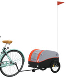 VidaXL Fietstrailer 30 kg ijzer zwart en oranje