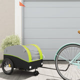 Vidaxl fietstrailer 30 kg ijzer zwart en groen